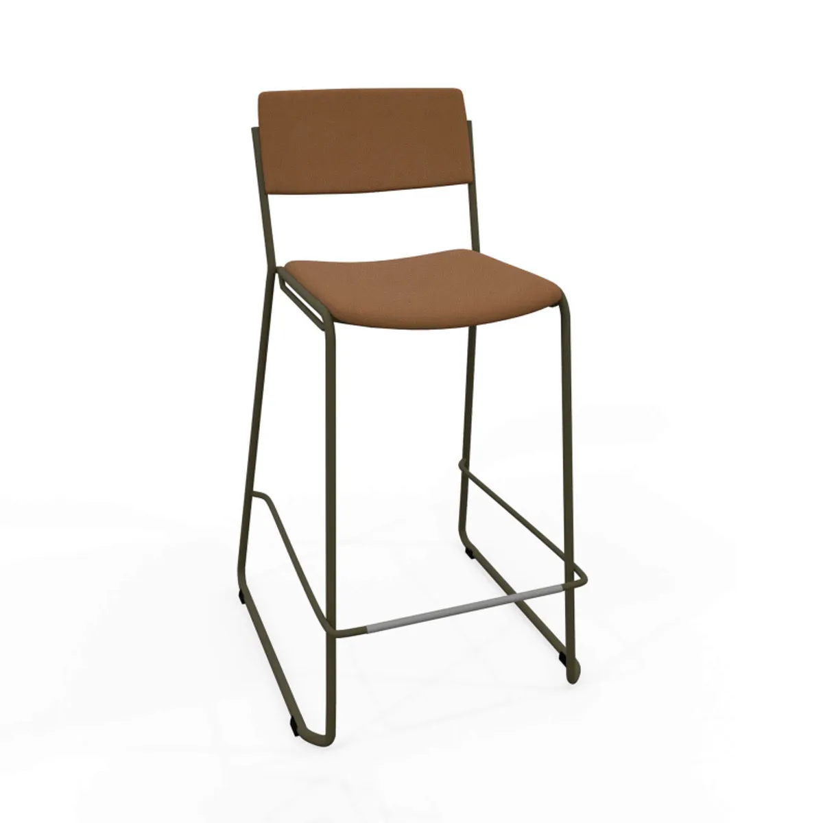 Zoom - Tabouret snack moderne en simili avec pieds en traîneau