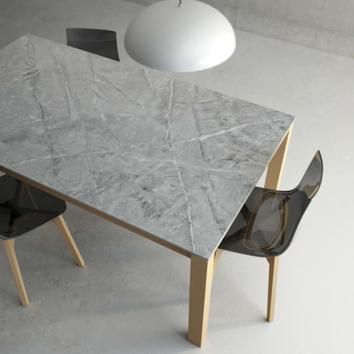 Lakera - Table en Dekton extensible avec pieds en bois massif — vue 5