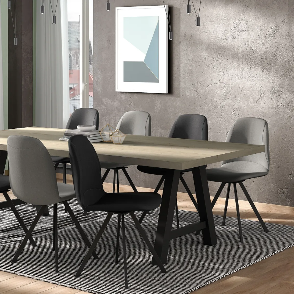 Girona - Chaise moderne coque pivotante en simili — vue 3
