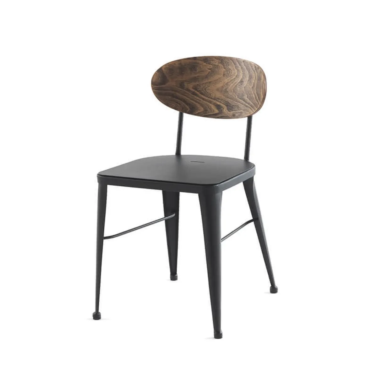 Austin - Chaise en métal industriel dossier bois — vue 5