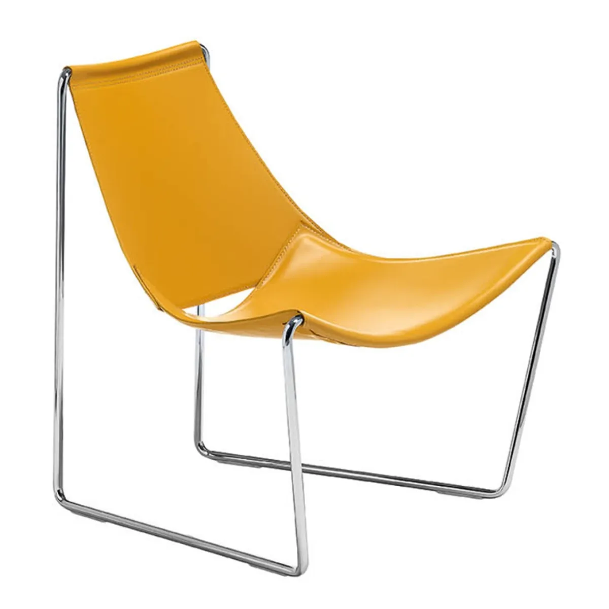 Apelle Midj® - Chaise transat design en croûte de cuir et métal — vue 4