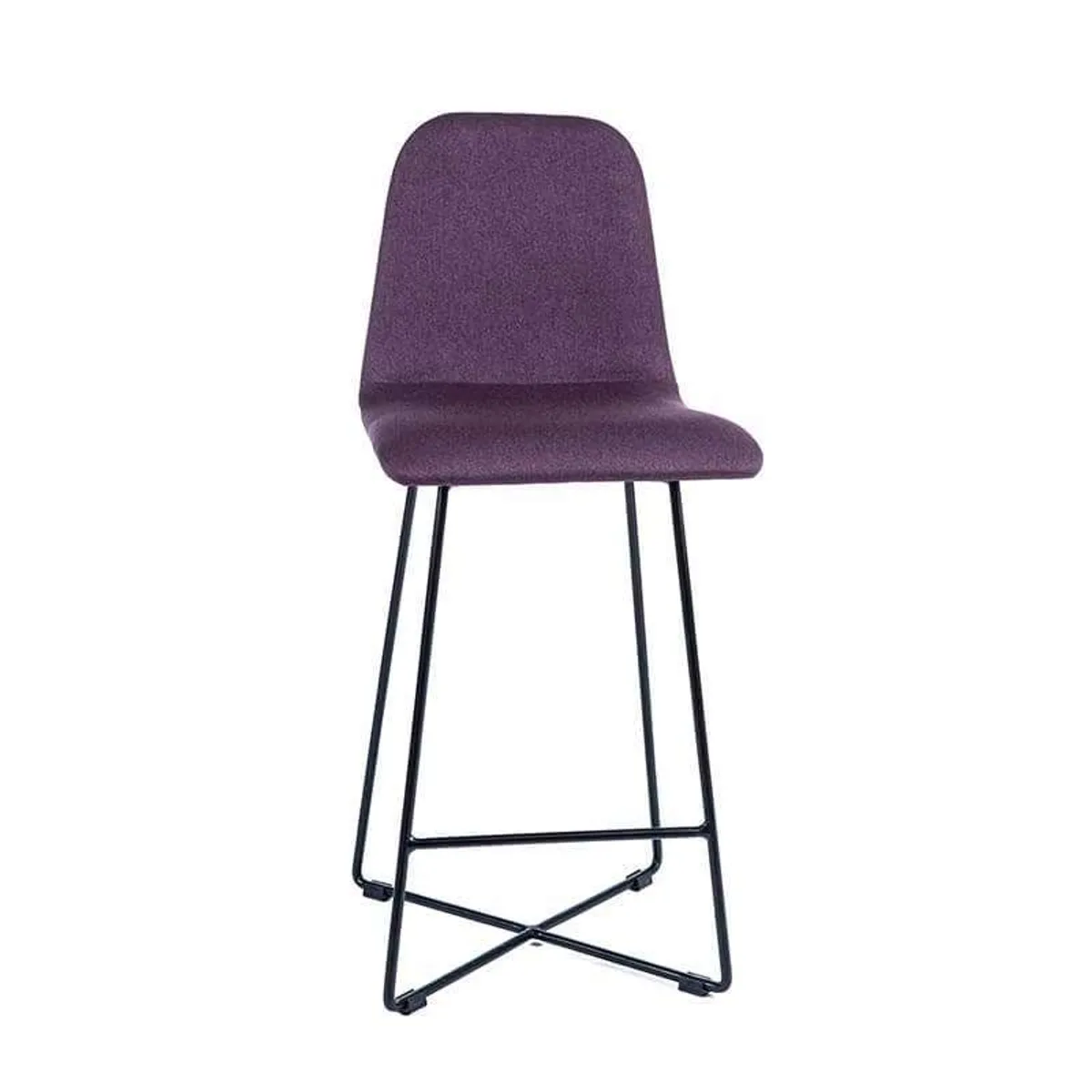BarPandora - Tabouret snack scandinave en tissu avec pieds filaires en métal noir — vue 4