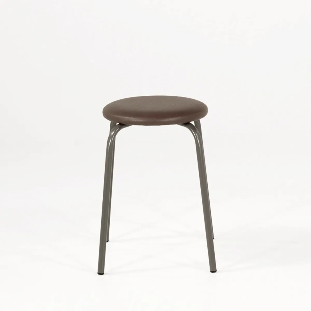 TabRond - Tabouret bas empilable en métal et simili — vue 3