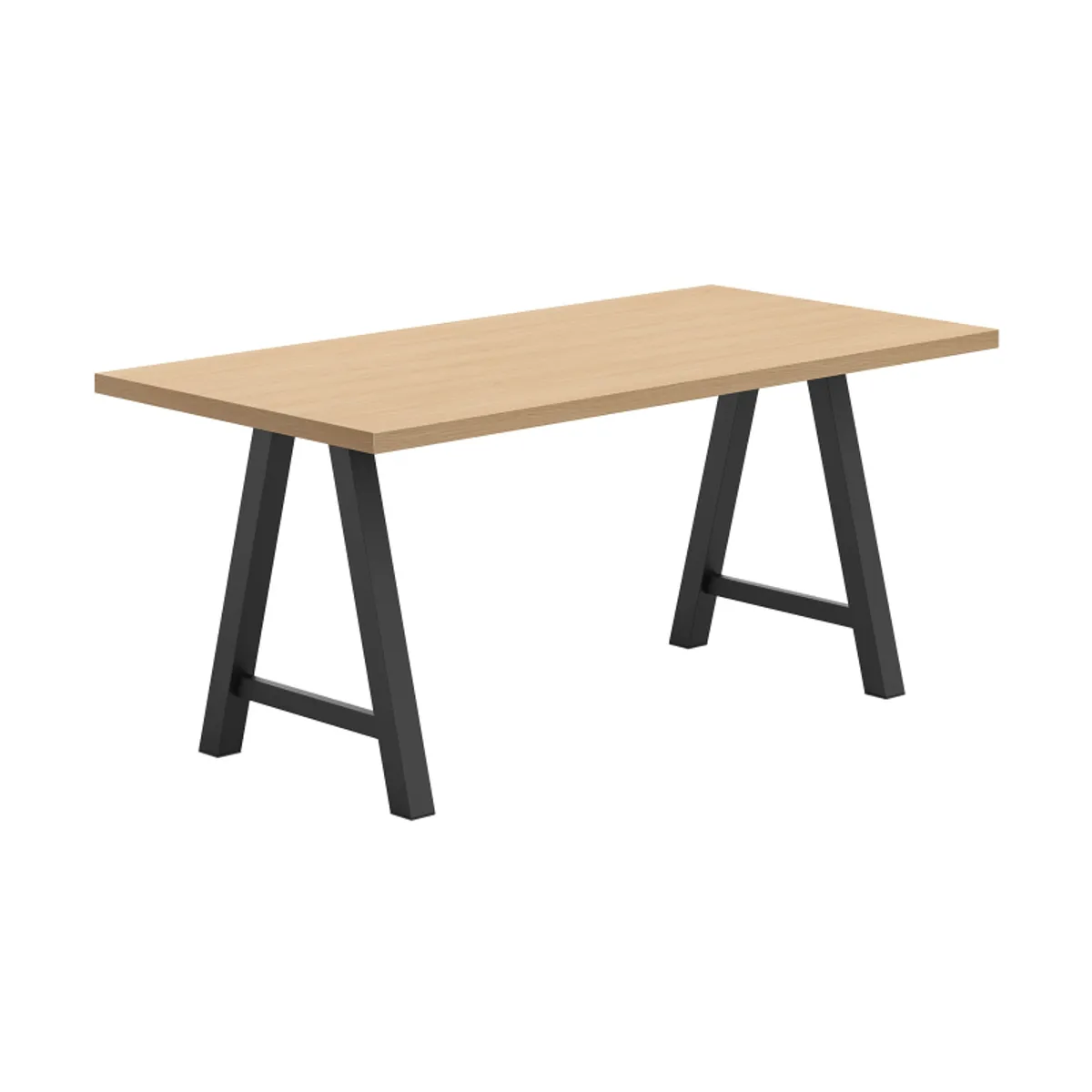 Alegro - Table snack rectangulaire en stratifié avec pieds en forme de tréteau — vue 3