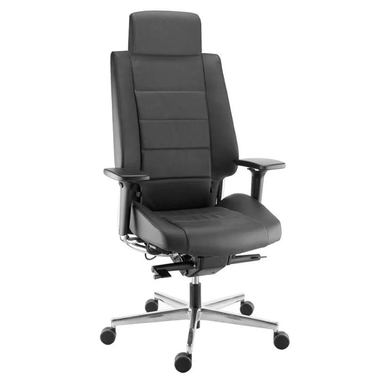 Azkar - Fauteuil de direction en cuir sur roulettes — vue 3