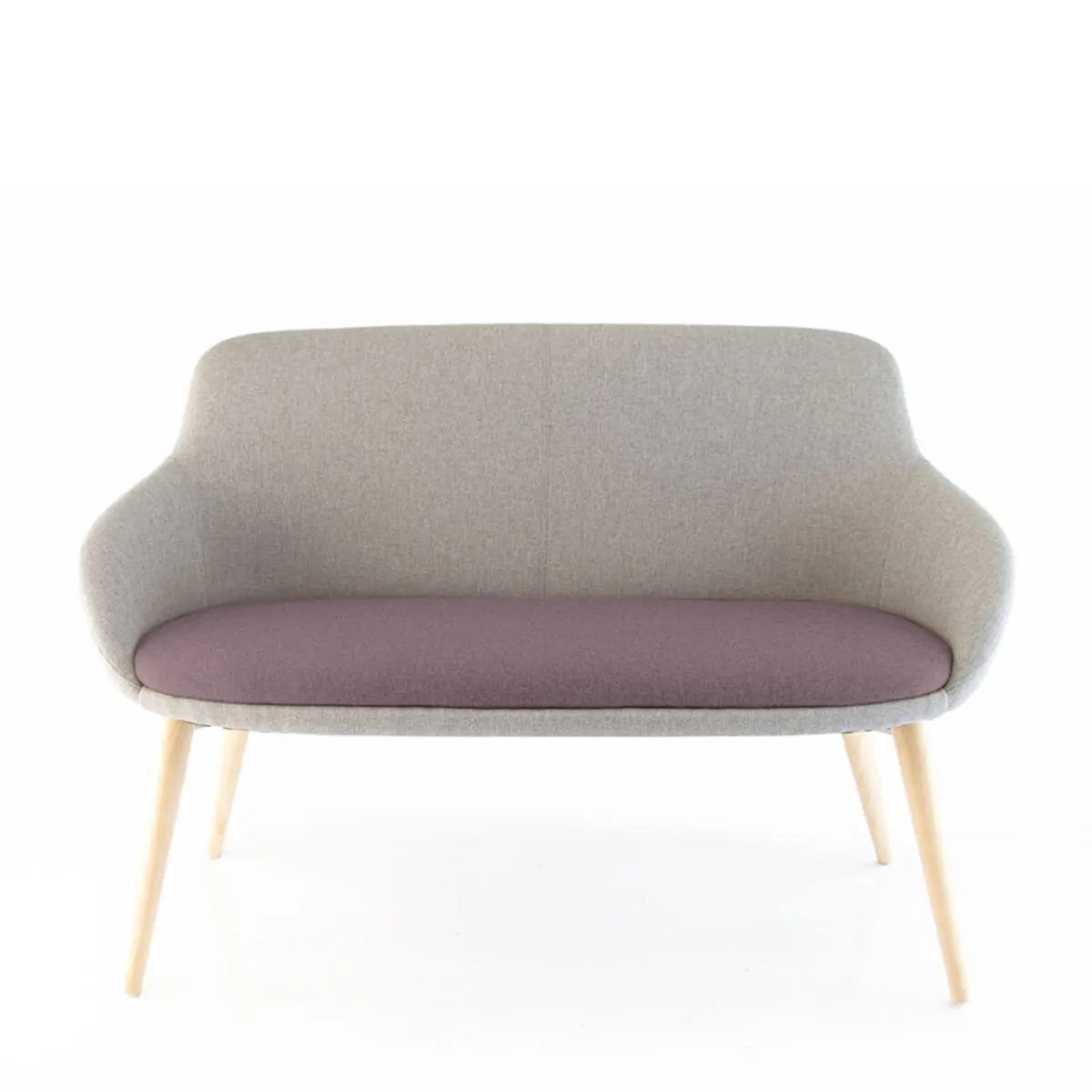 Eneka 02 - Banquette scandinave 2 places pieds bois fabriquée en France — vue 3