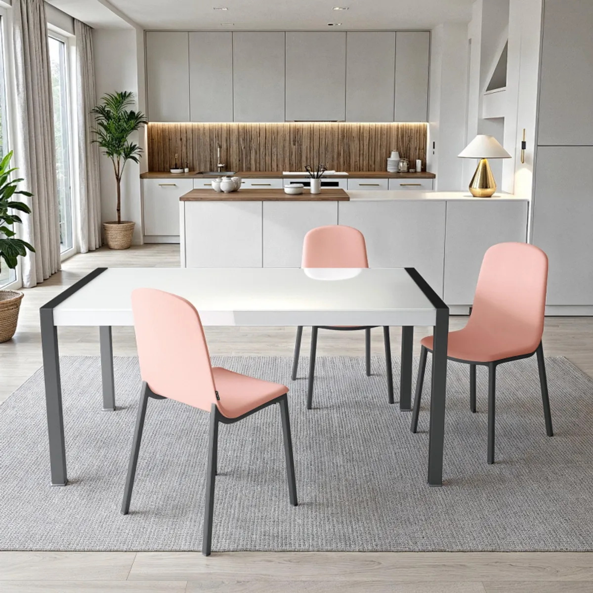 Concept métal - Table en verre extensible