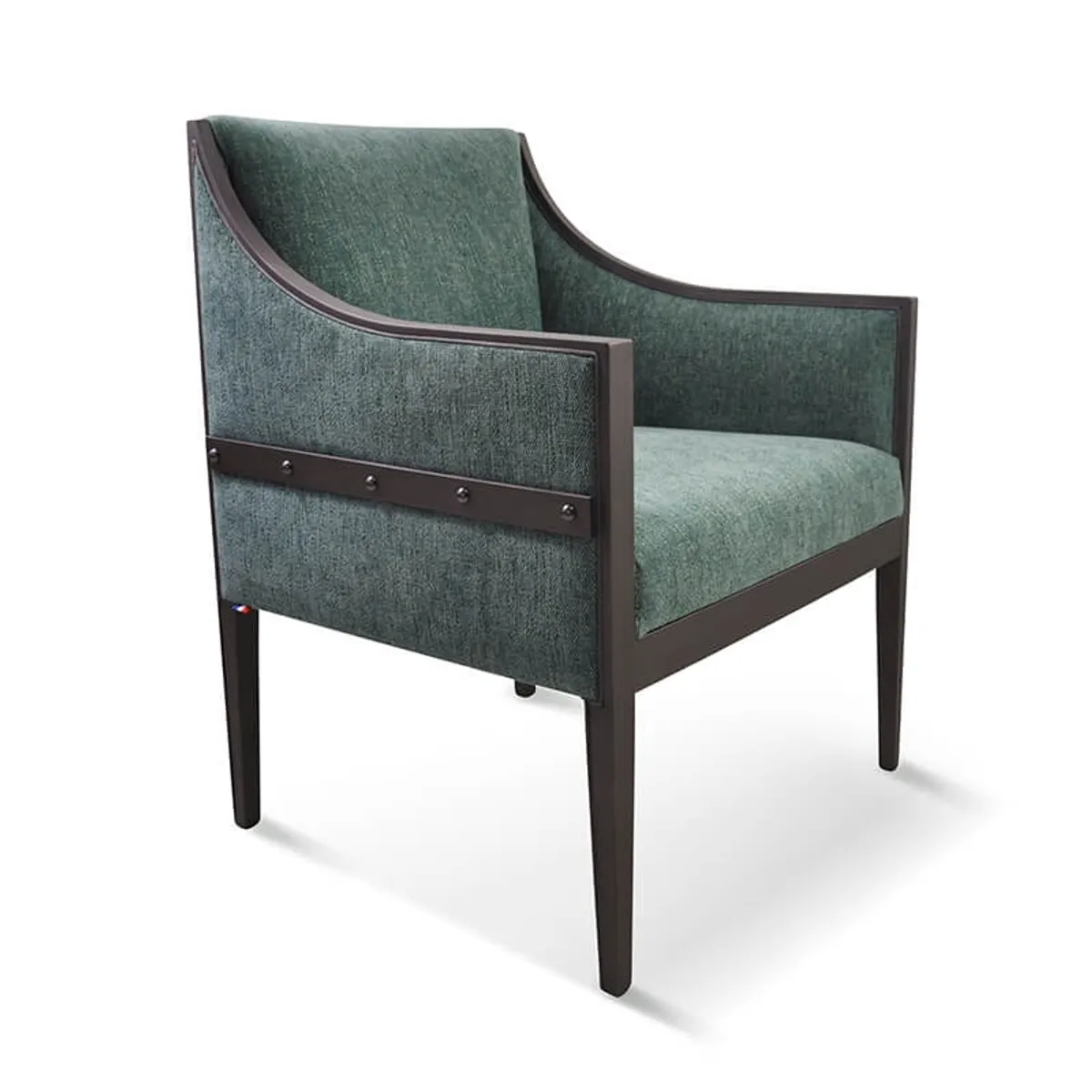 Loic - Fauteuil de style en tissu fabriqué en France
