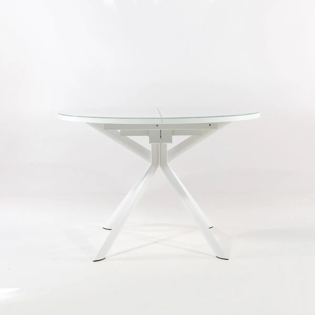 Giove - Table ronde extensible en verre blanc — vue 3