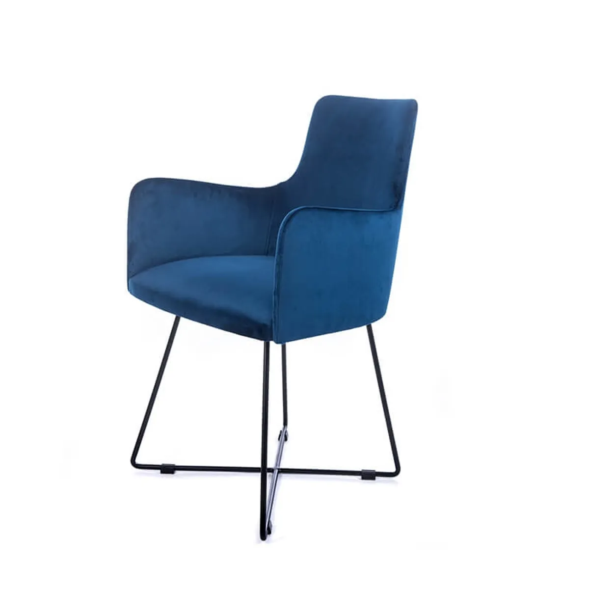 Anders - Fauteuil de salle à manger en tissu et pieds métal — vue 5