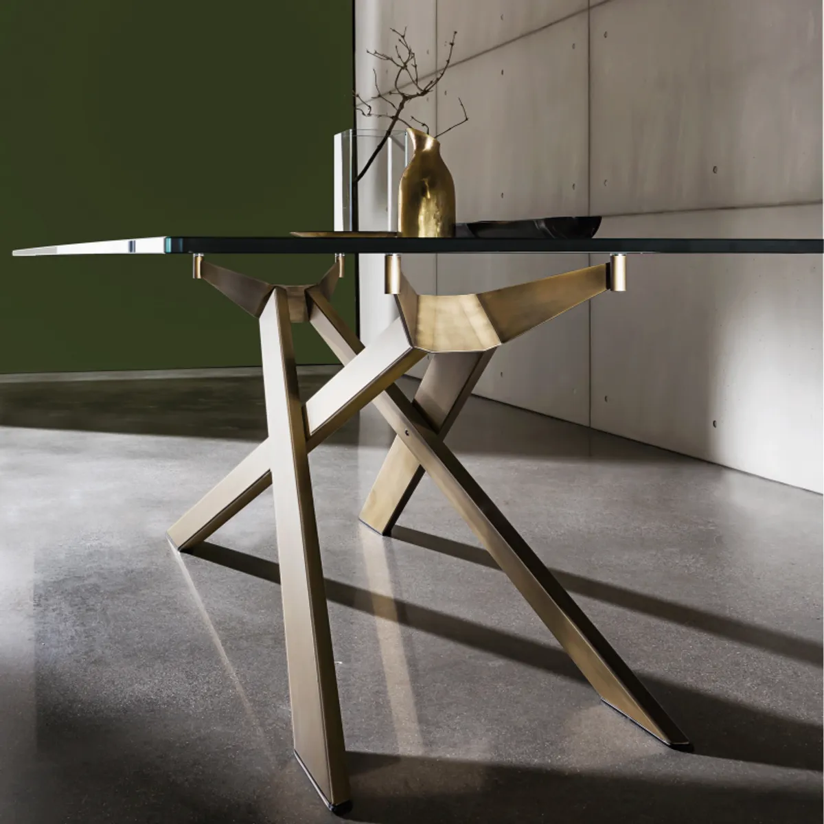 Cross Sovet® - Table de salle à manger design en verre et métal — vue 5