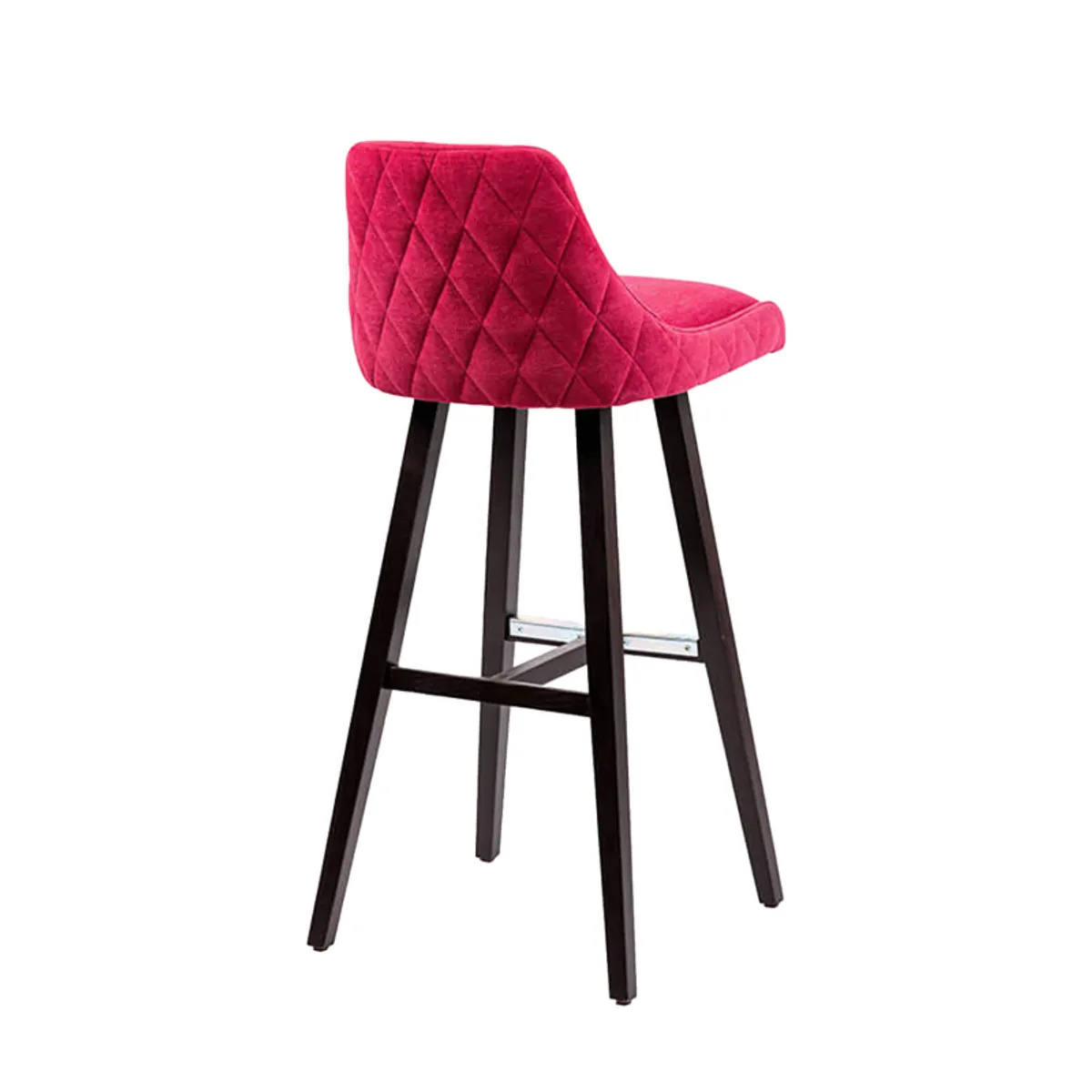 Lars diamant - Tabouret de bar en tissu dos matelassé pieds bois — vue 5
