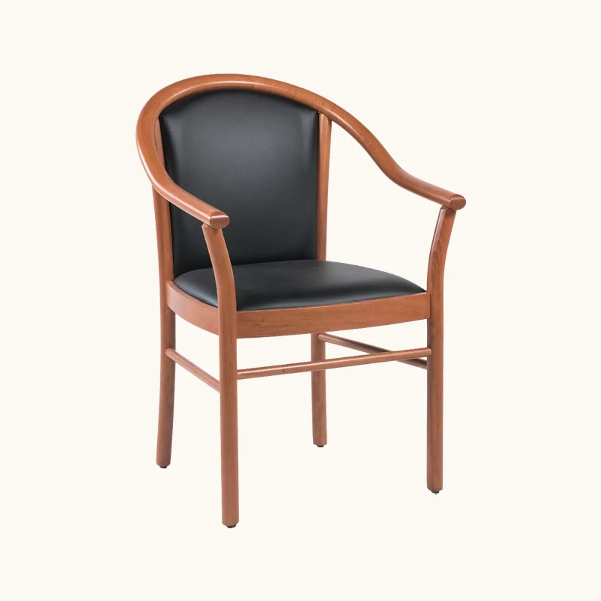 Manuela - Fauteuil bridge en bois avec assise et dossier rembourrés