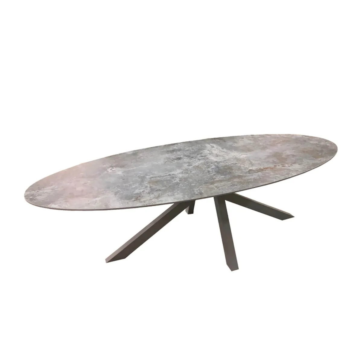 Moon - Table design ovale en dekton pied central — vue 5