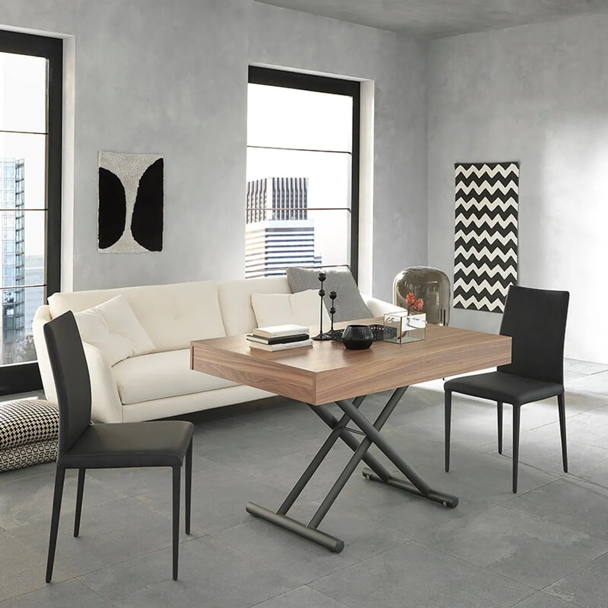 Febo AT046 - Table italienne relevable en bois avec allonges — vue 3