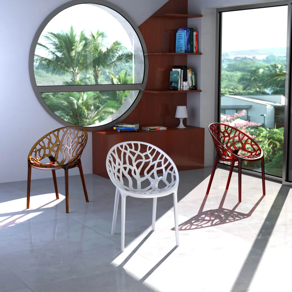 Crystal - Chaise design en polycarbonate — vue 3