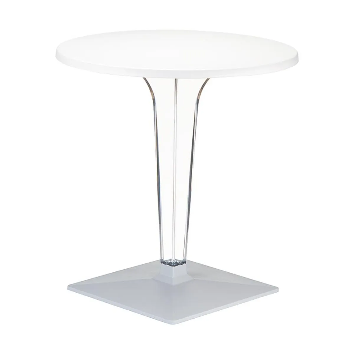 Ice - Table design ronde en polycarbonate et stratifié — vue 3