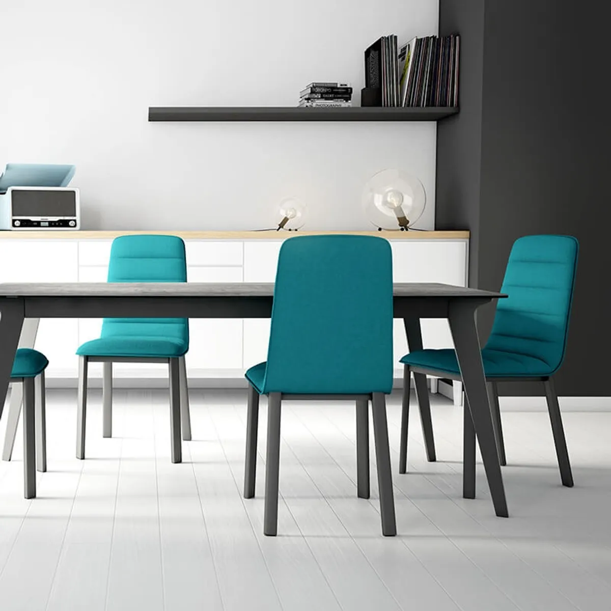 Pulsar - Chaise contemporaine en tissu et métal — vue 3