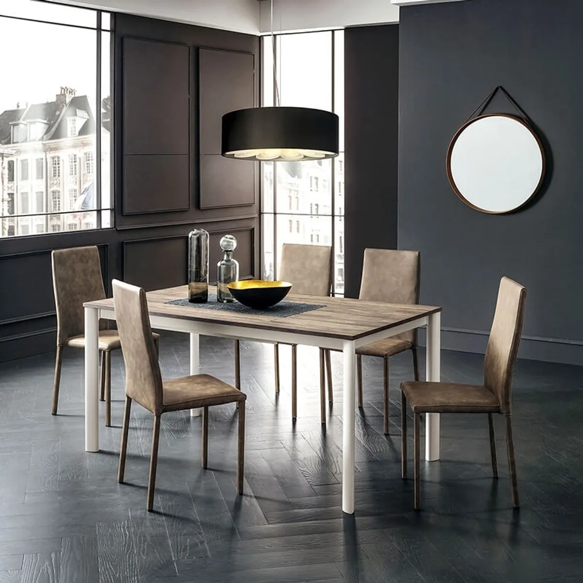 Aaron - Table rectangulaire ultra extensible style contemporain en stratifié — vue 3