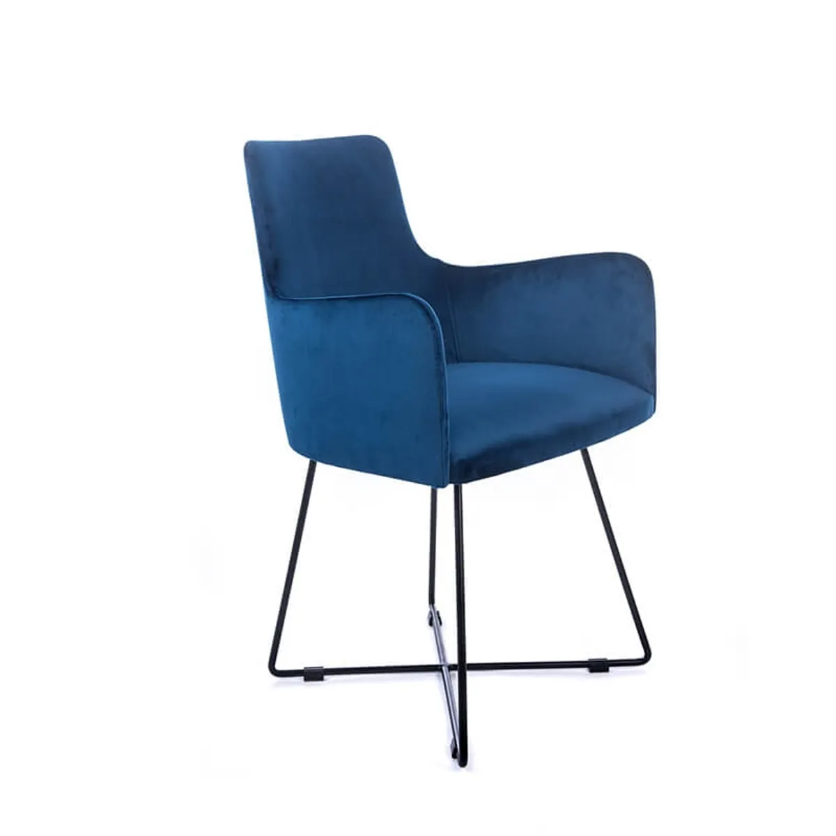 Anders - Fauteuil de salle à manger en tissu et pieds métal — vue 4