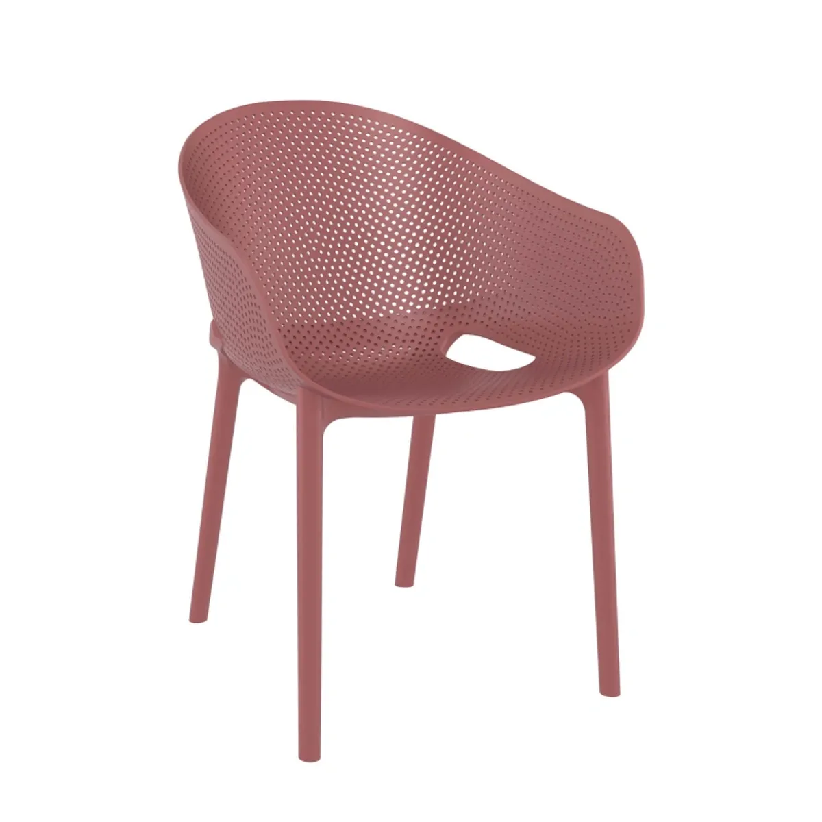 Sky Pro - Fauteuil moderne empilable avec coque microperforée en polypropylène