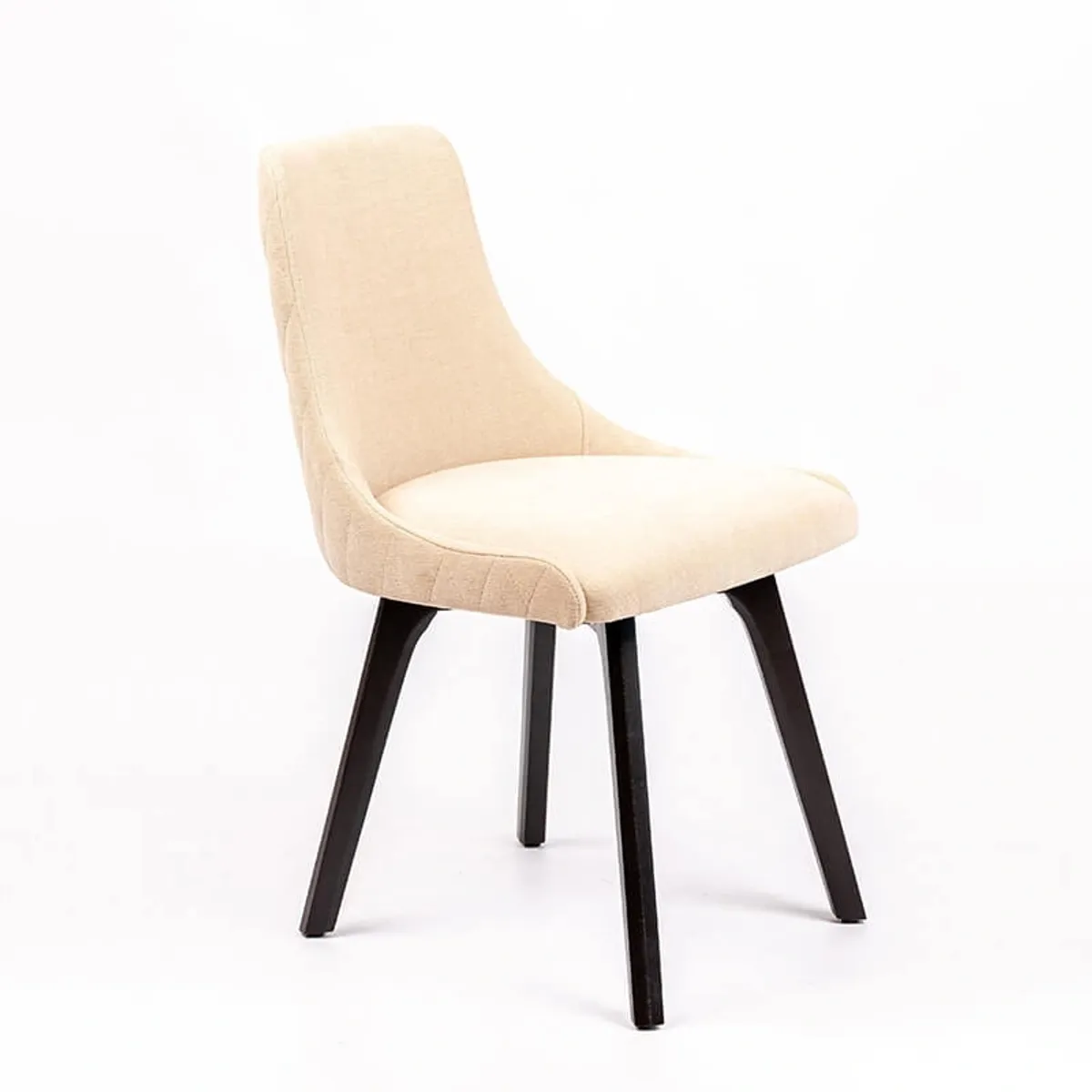 Lars diamant - Chaise en tissu matelassé diamant et en bois massif