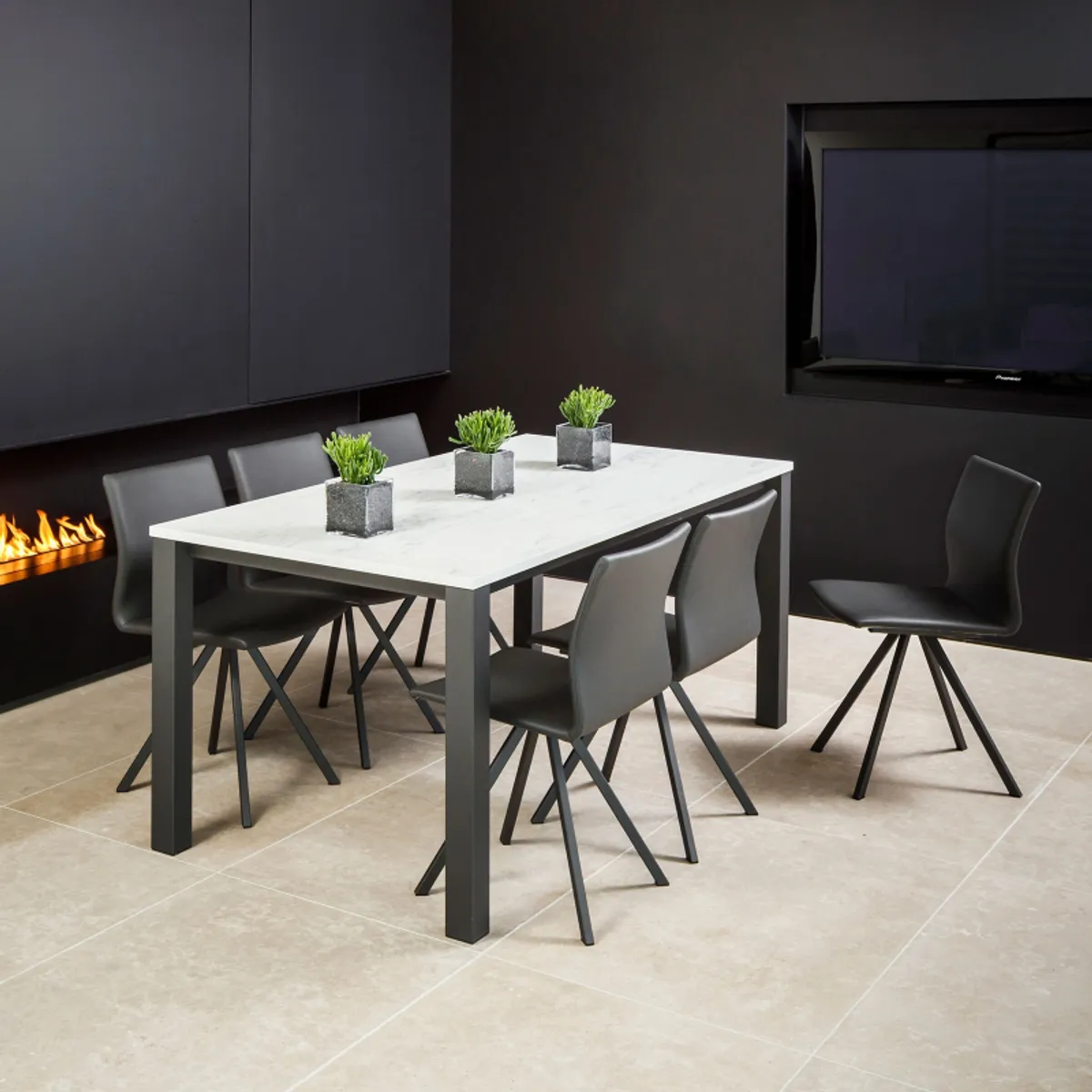 Silva - Chaise design en métal et simili — vue 3