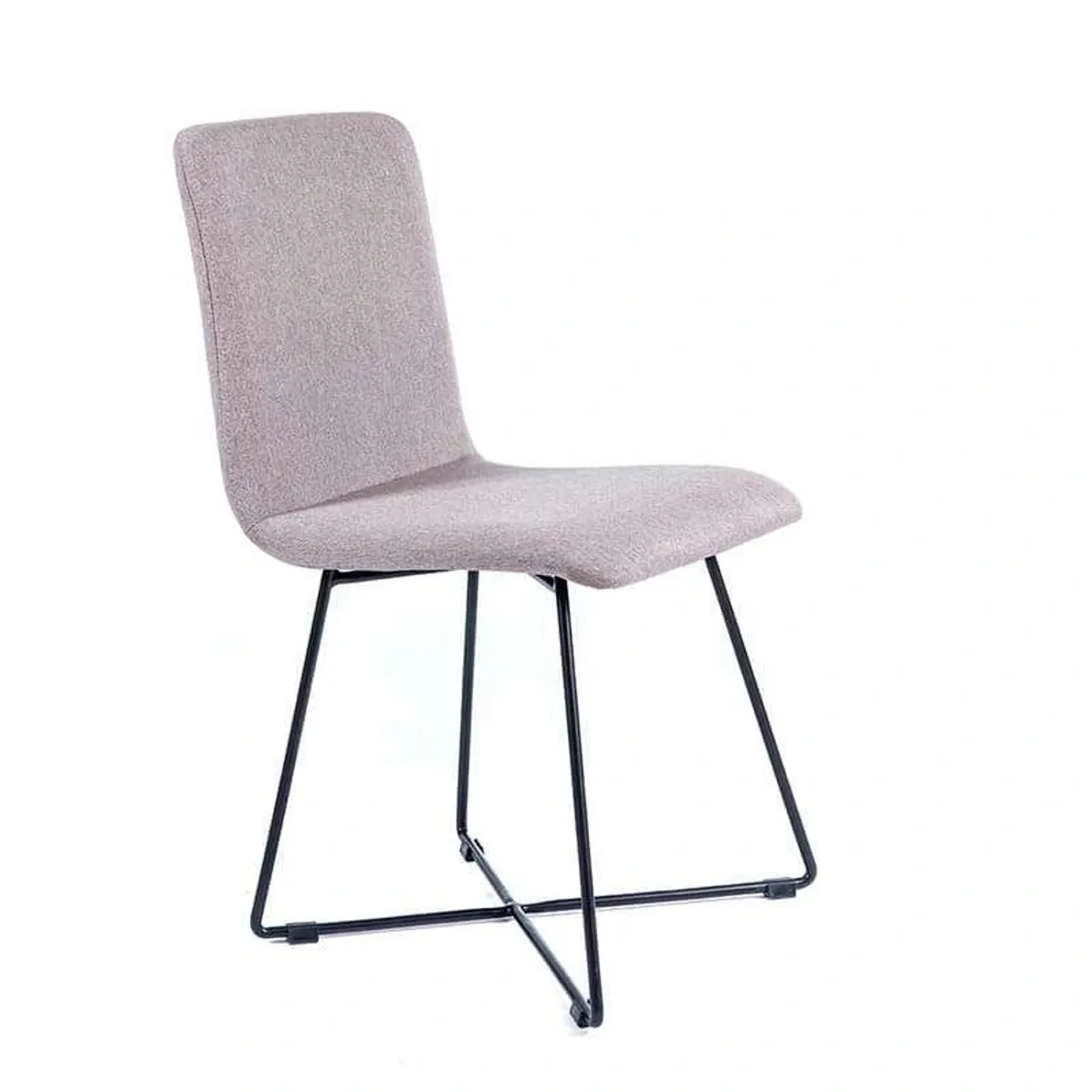 Plaza diamant - Chaise design en tissu avec pieds filaires en métal noir