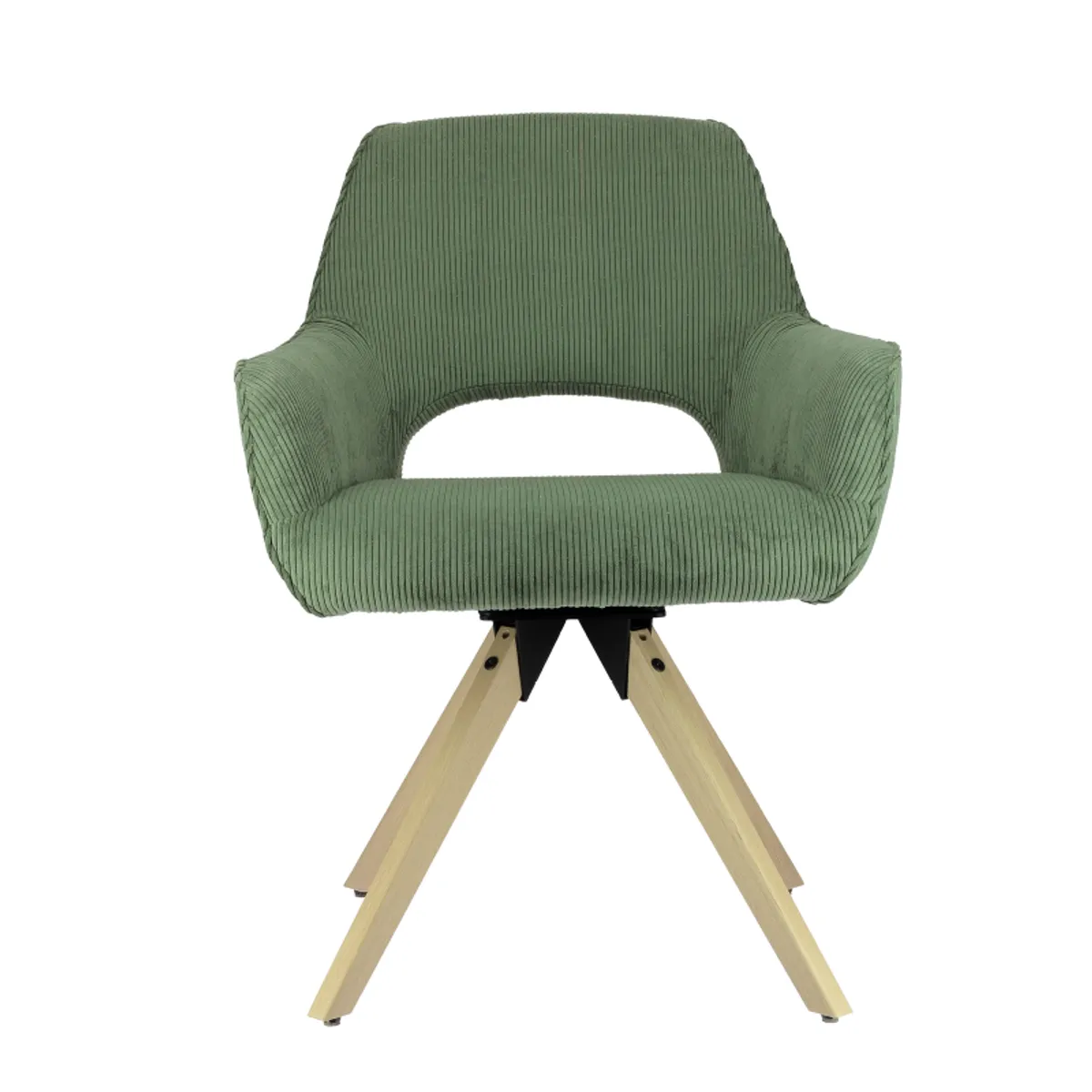 Marius - Fauteuil cocooning en tissu avec pieds bois massif — vue 4