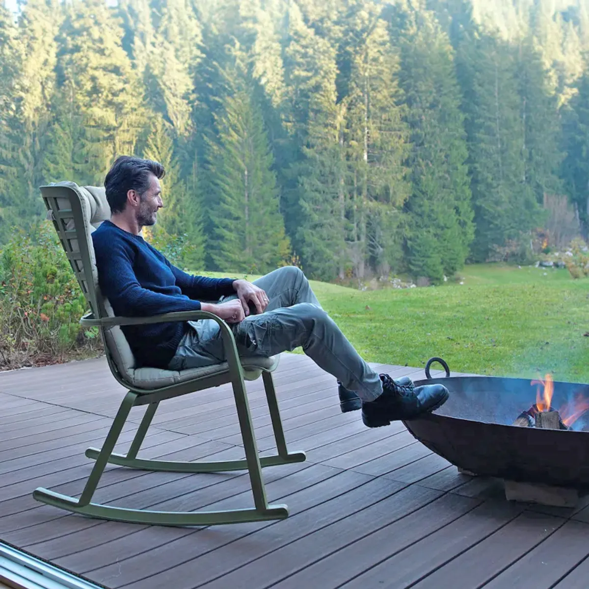 Folio - Rocking chair design extérieur réglable en polypropylène — vue 5