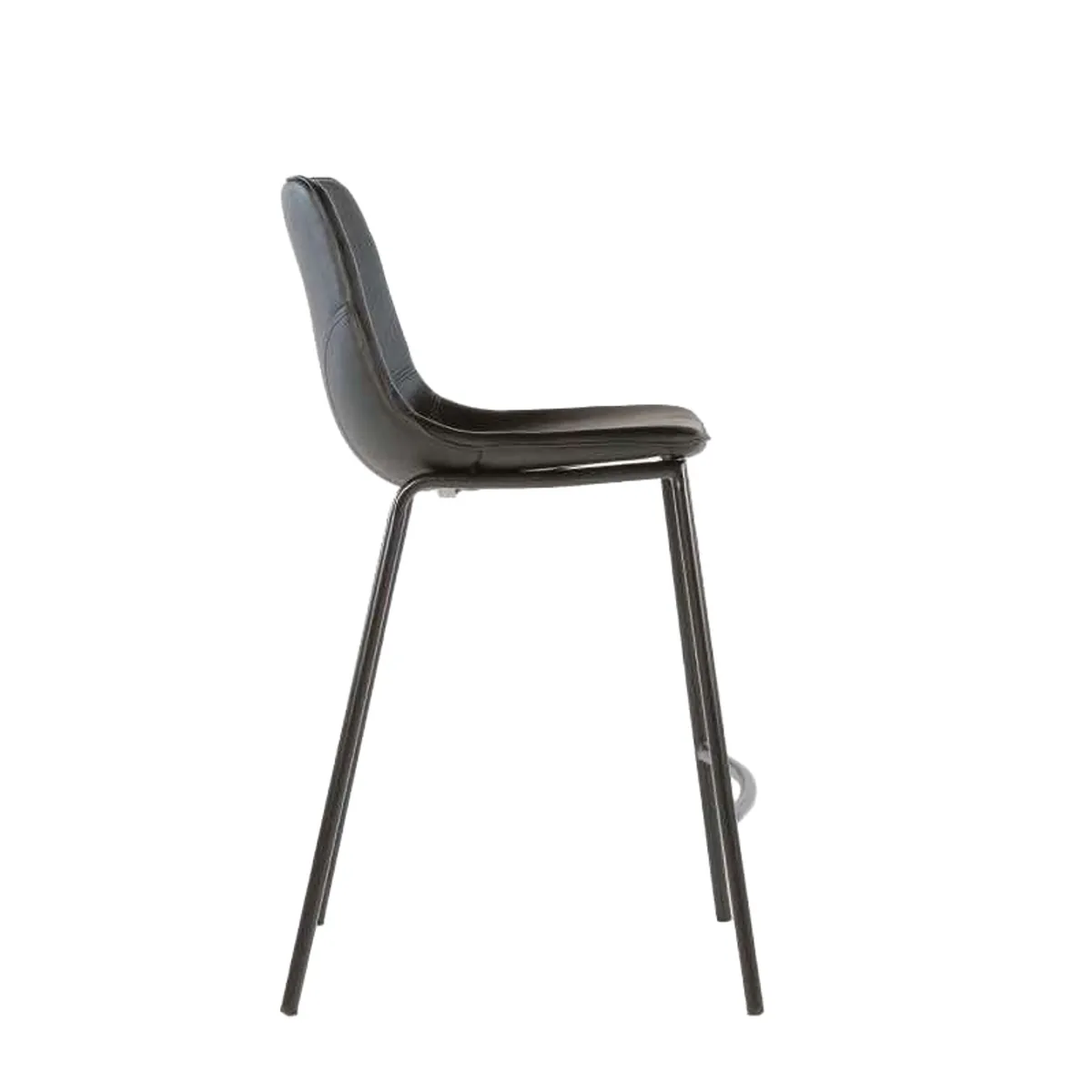 Coque - Tabouret coque snack en synthétique et pieds en métal noir — vue 3