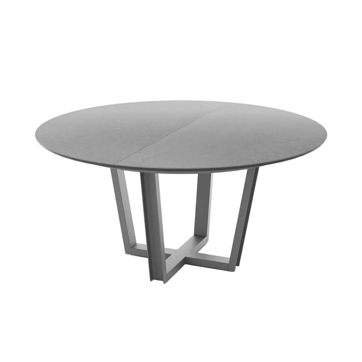 Viktor - Table design extensible ronde en céramique piétement moderne