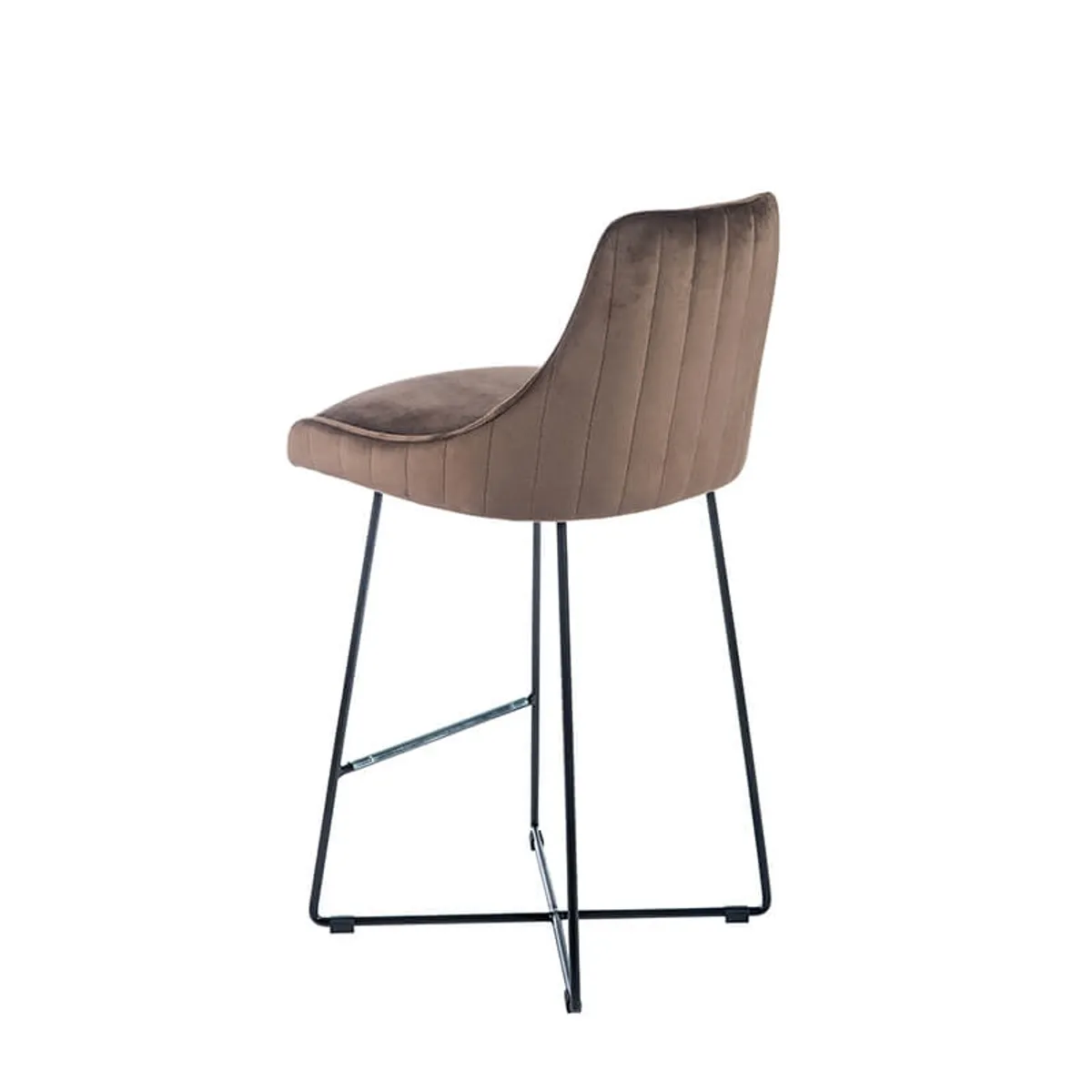 BarLars line - Tabouret snack moderne en métal et tissu — vue 5