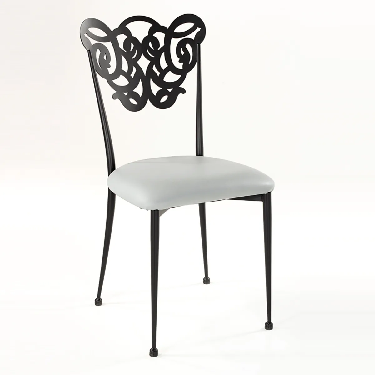 Milos - Chaise provençale en métal assise synthétique rembourrée — vue 3