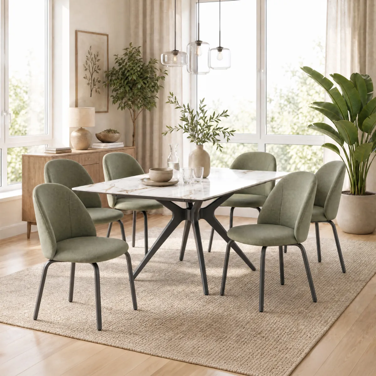 Sofia - Chaise cosy en simili avec pieds métal — vue 4