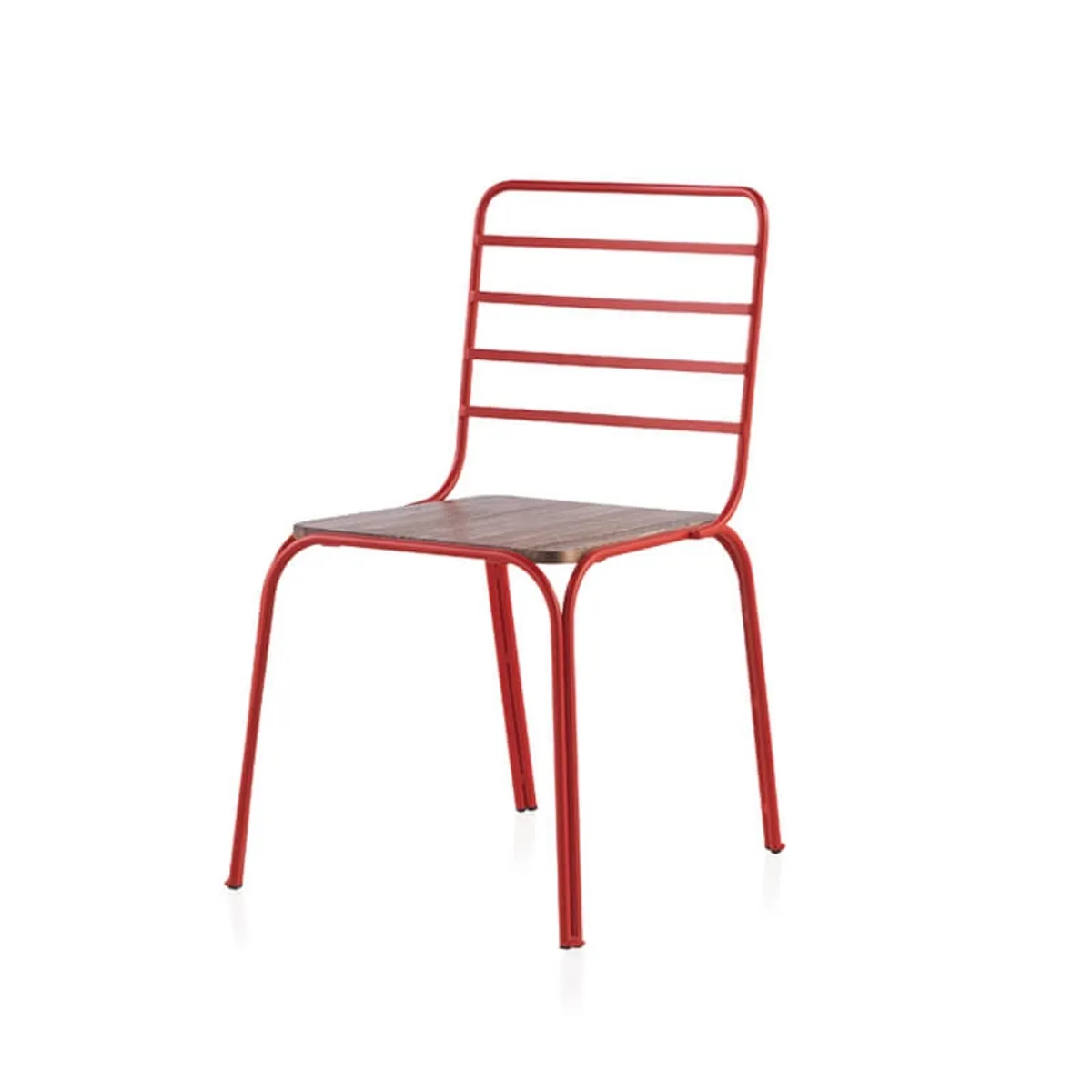 Nantes - Chaise en métal vintage assise bois — vue 5