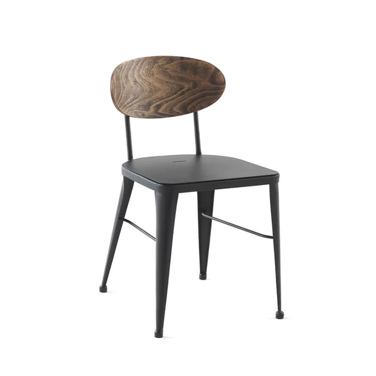 Austin - Chaise en métal industriel dossier bois — vue 4