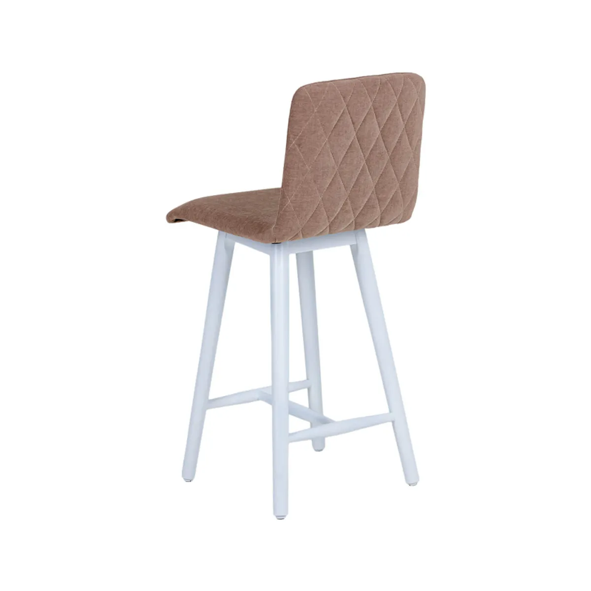 Plaza diamant - Tabouret snack avec dos matelassé en tissu et pieds en bois — vue 5