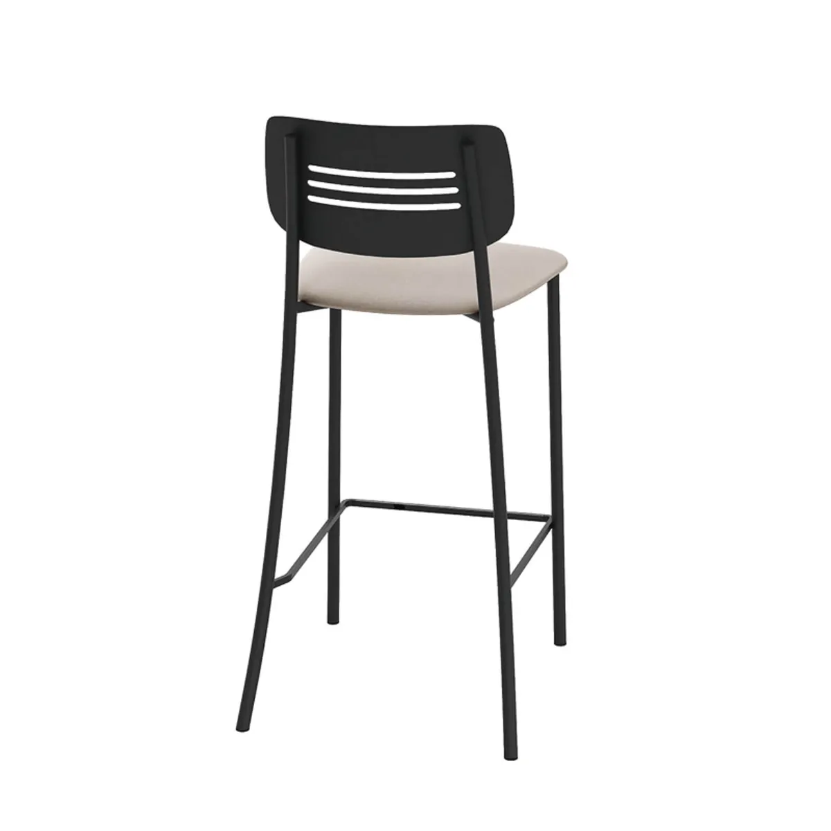 Miro - Tabouret snack de cuisine en simili rembourré avec dossier strié en métal — vue 3