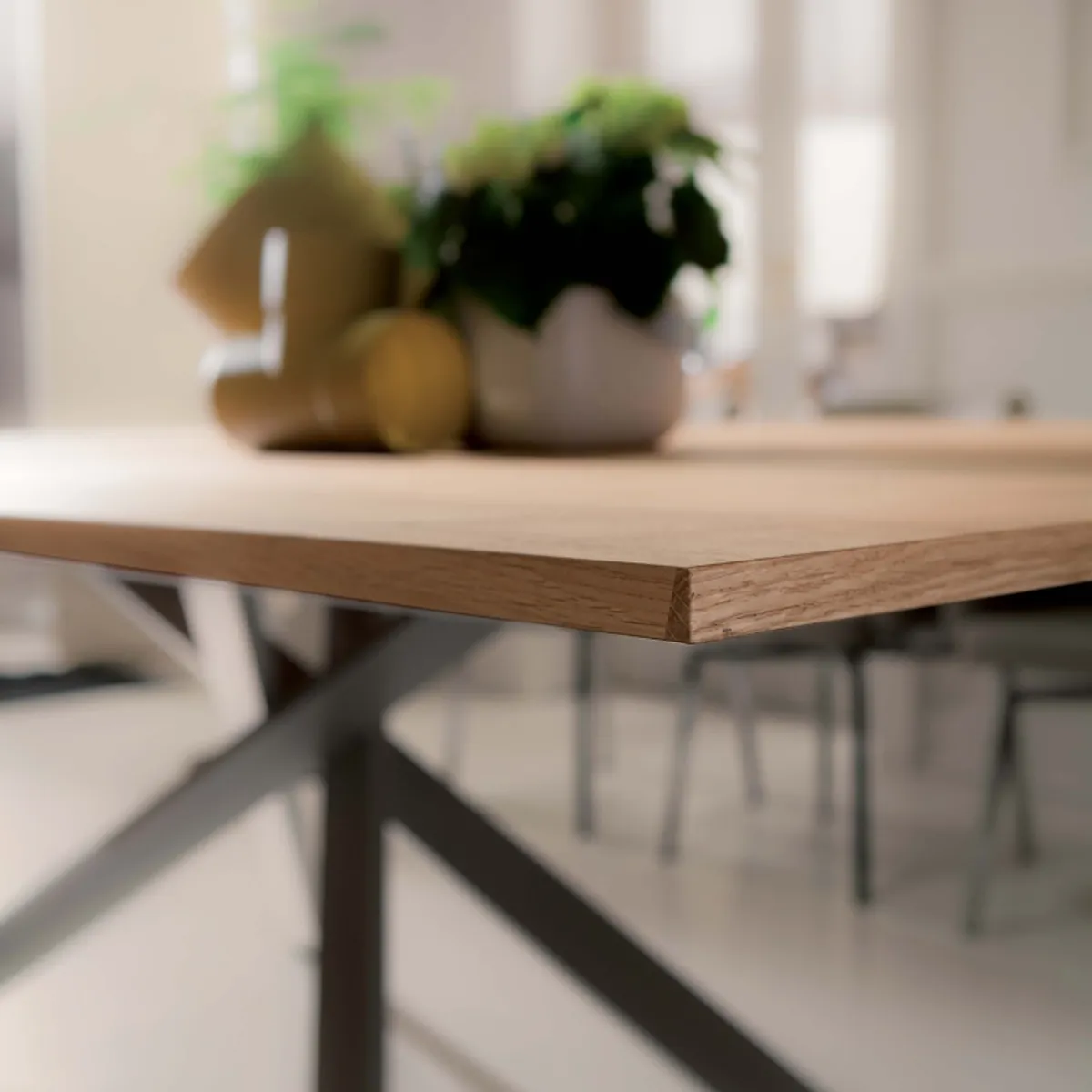 4x4 - Table design extensible rectangulaire en bois et métal — vue 5
