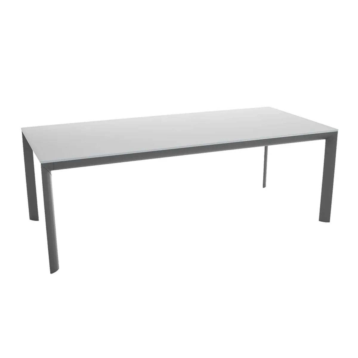 Cocoon - Table rectangulaire plateau en verre trempé et pieds en métal fabriquée en Italie — vue 5