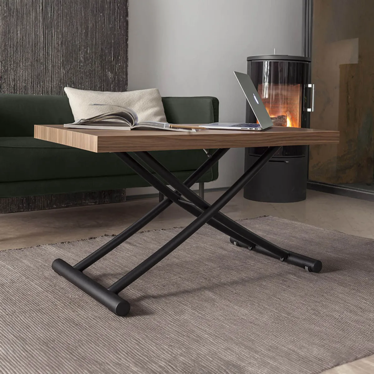 Géniale - Table basse relevable petit espace en mélaminé — vue 3