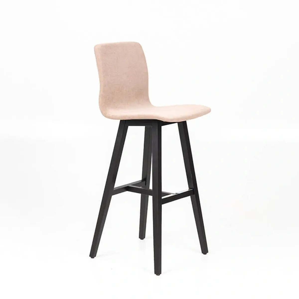 Amelie - Tabouret bar en tissu et pieds en bois massif