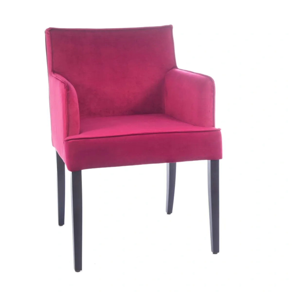 Diem - Fauteuil contemporain rembourré en tissu et pieds en bois