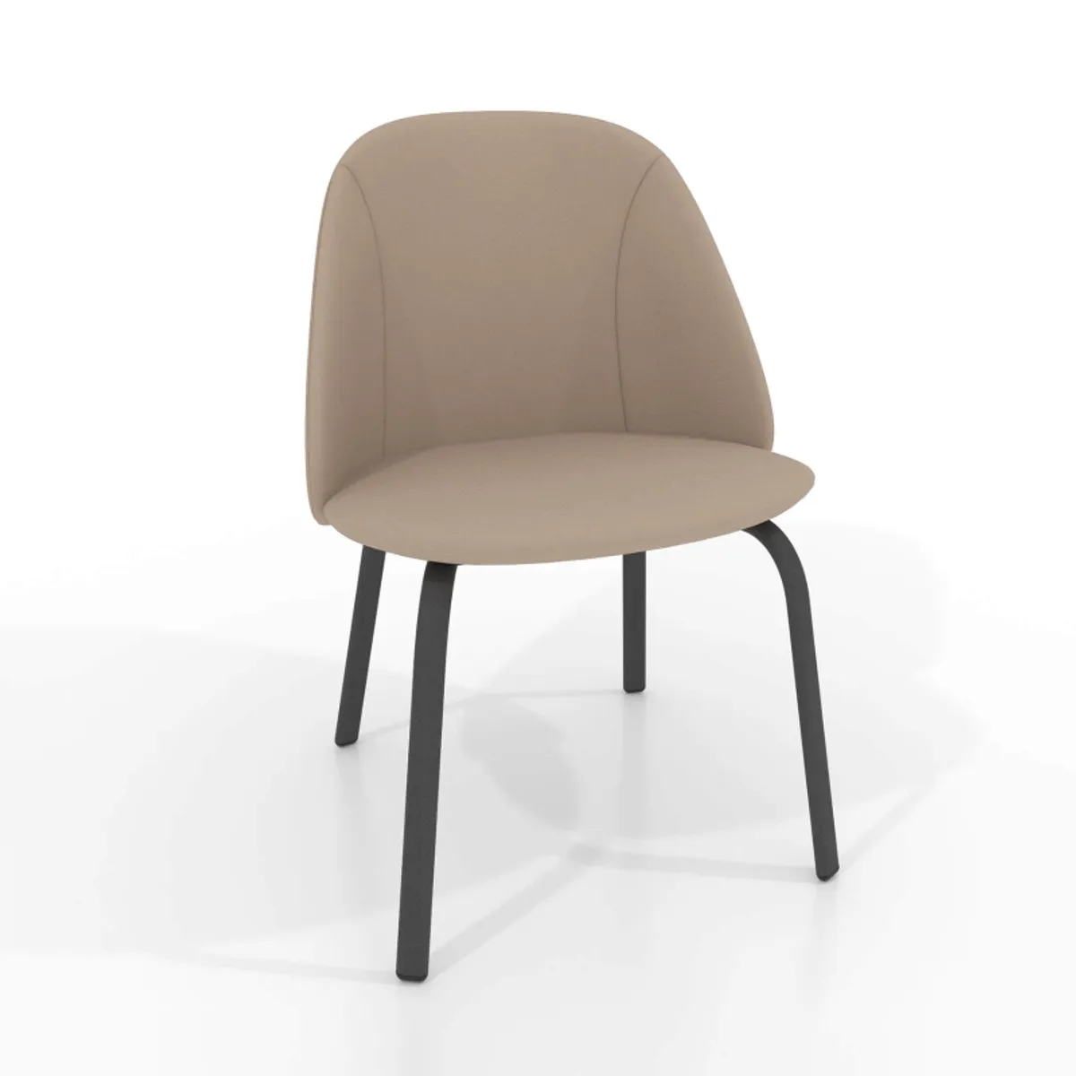 Sofia - Chaise basse cosy en simili avec pieds en métal