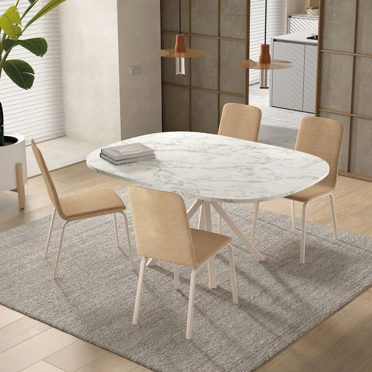 Altea - Chaise en tissu et pieds en métal — vue 4