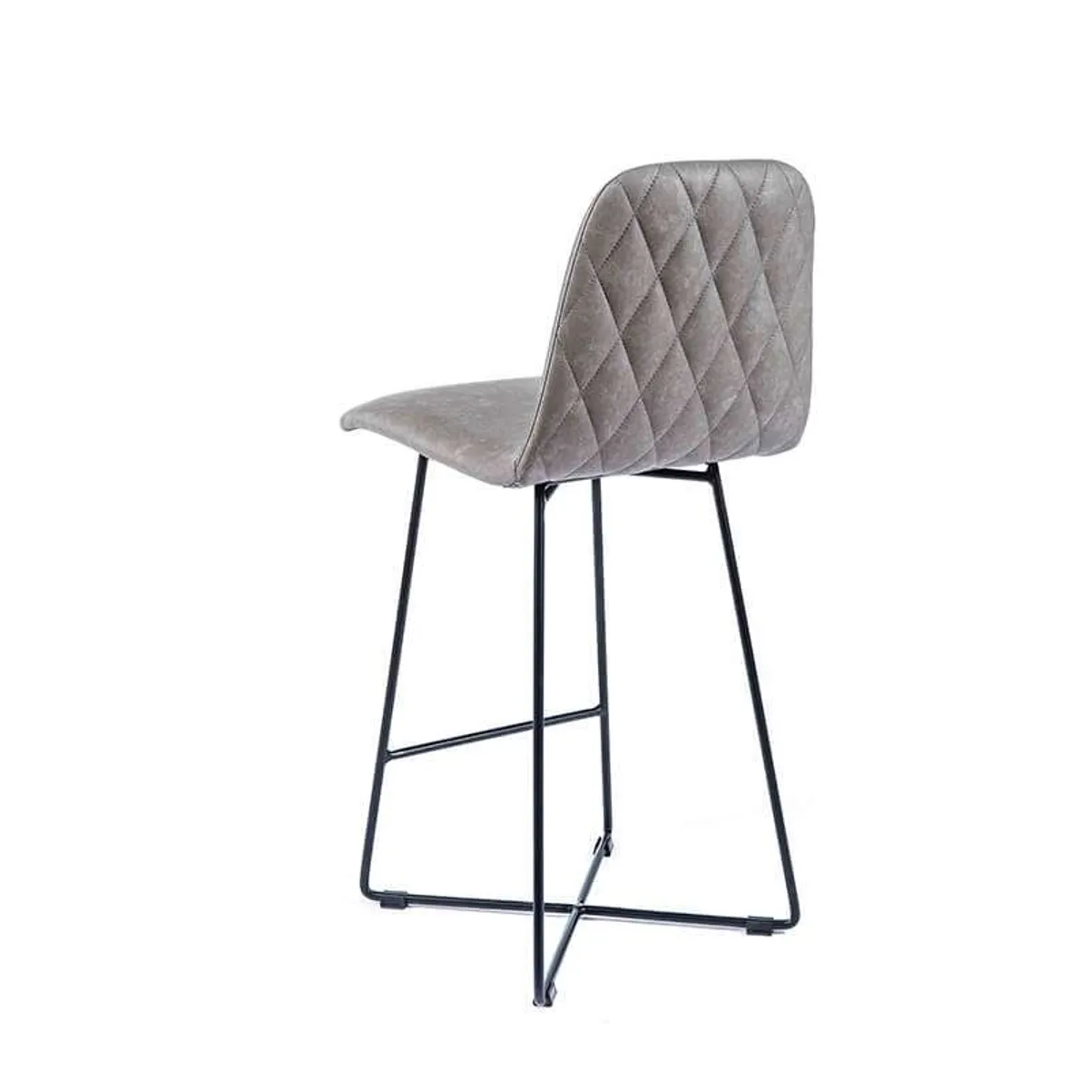 BarPandora diamant - Tabouret snack design rembourré avec pieds filaires en métal noir — vue 3
