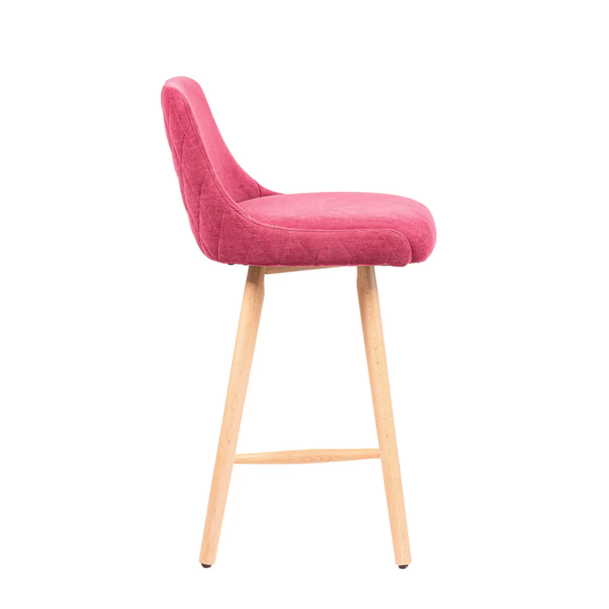 Lars diamant - Tabouret snack matelassé en tissu et pieds en bois — vue 5