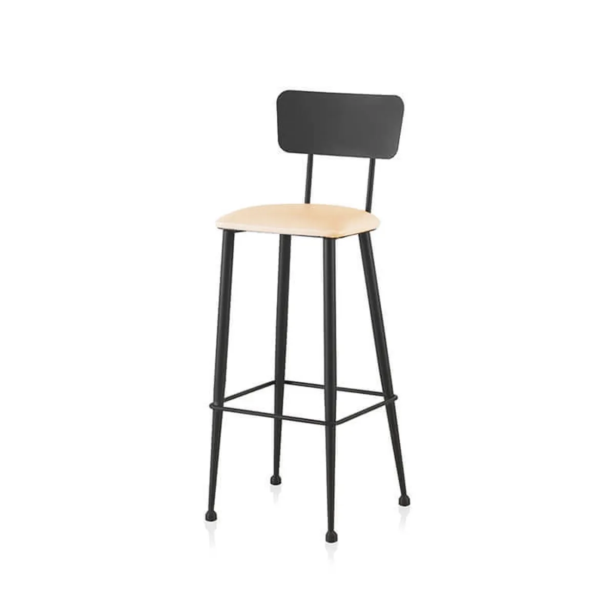 Lanuza - Tabouret haut pour cuisine en métal et assise rembourrée — vue 4