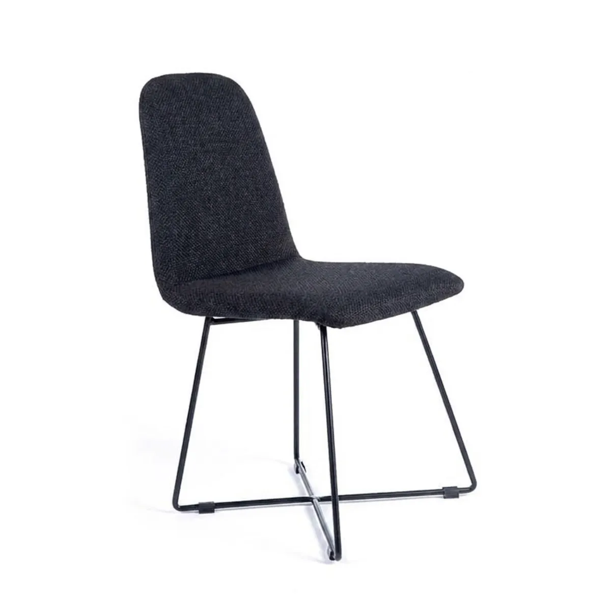 Pandora diamant - Chaise design scandinave en tissu pieds filaires en métal noir — vue 5